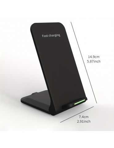 15W Fast Wireless Charging Stand - Compatible With IPhone, Samsung, Motorola, OnePlus & More - Qi Certified Charger!