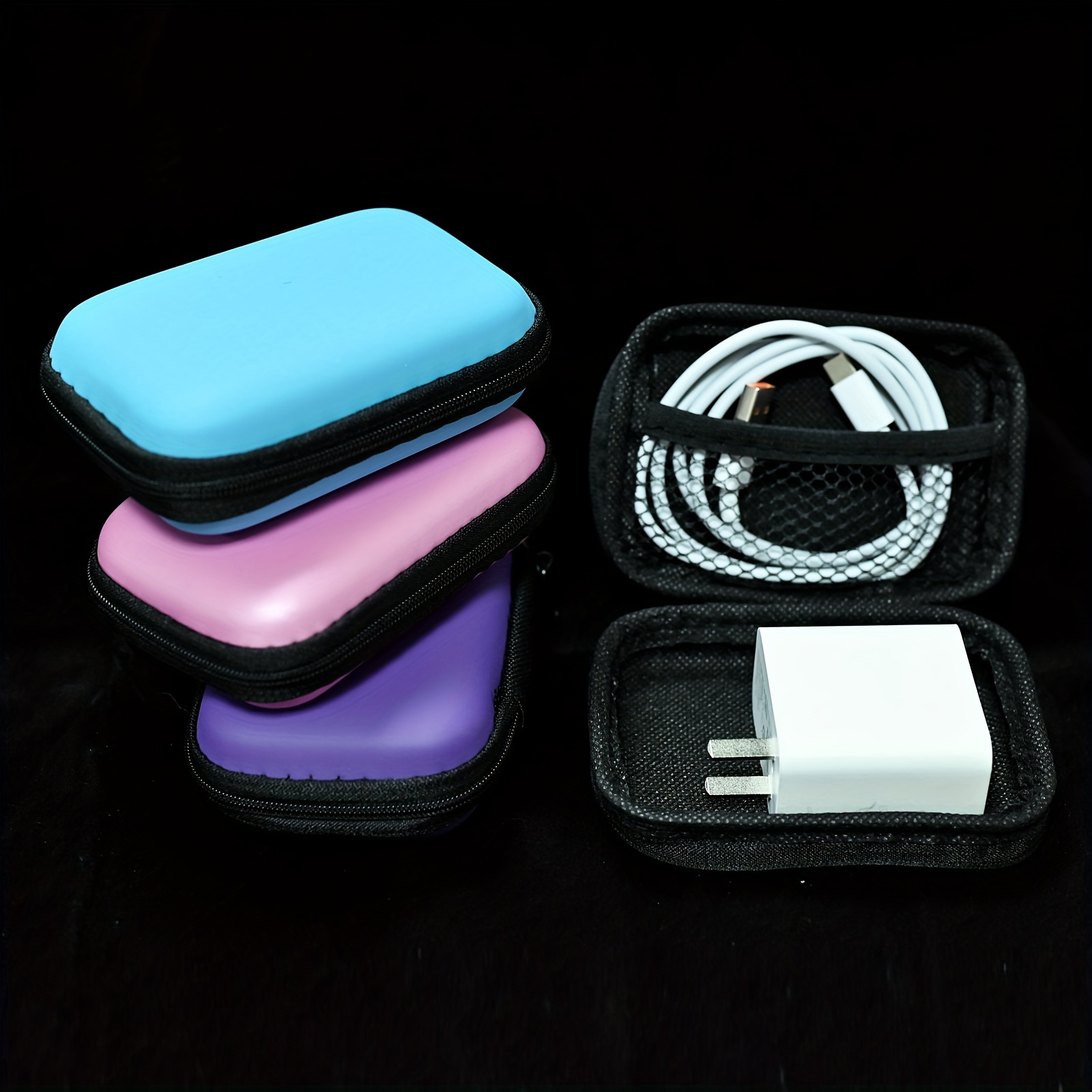 mobile phone charger data cable storage bag portable earphone storage box details 0